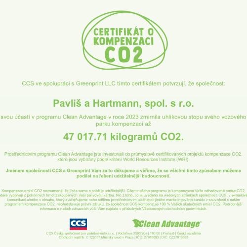 Certifikát Clean Advantage® za rok 2023