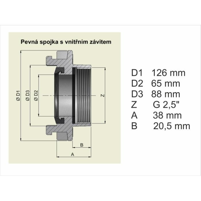 Spojka požární pevná B75 Al