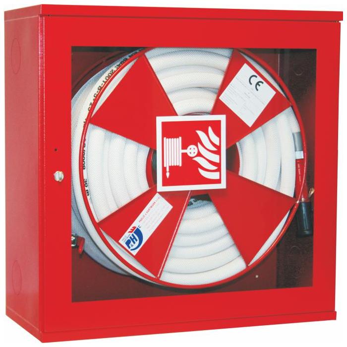 Hydrantový systém s hadicí D25 -20bm - prosklená dvířka - proudnice ekv.6 - ČERVENÁ